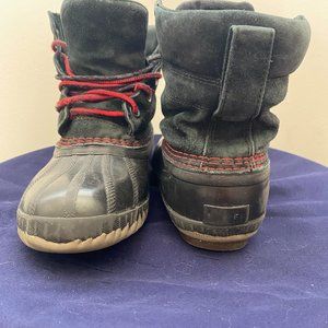 SOREL Cheyanne II Youth Black/Mountain Red Waterproof Duck Boots size Y5